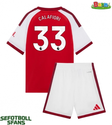 Arsenal Riccardo Calafiori #33 Hemmaställ Barn 2026-27 Kortärmad (+ Korta byxor)